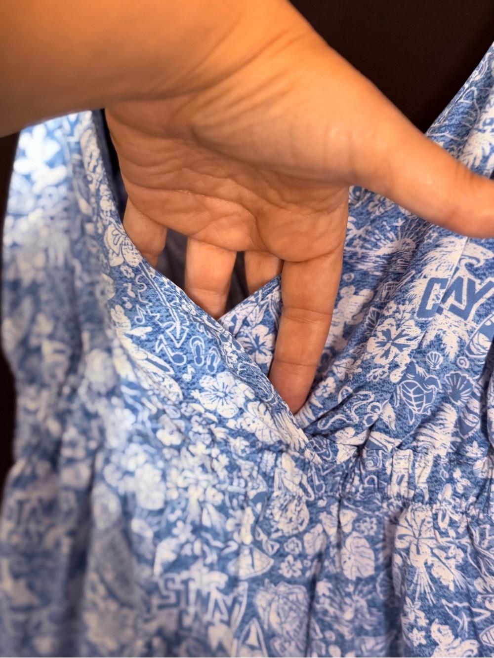Disney Cruise dress Blue & White Floral Mini Sundress Castaway Spaghetti Straps - Picture 4 of 8